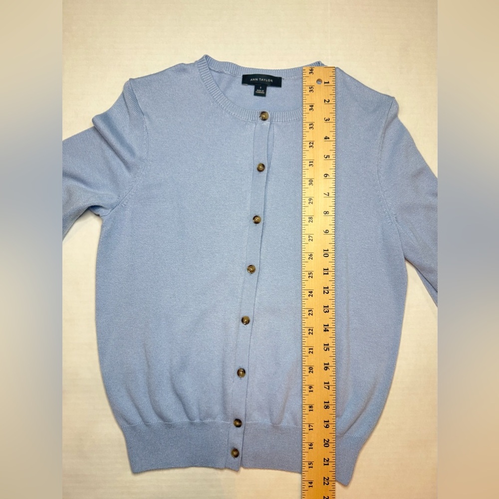 Ann Taylor Ann Cardigan Placid Blue Size S - Picture 9 of 11